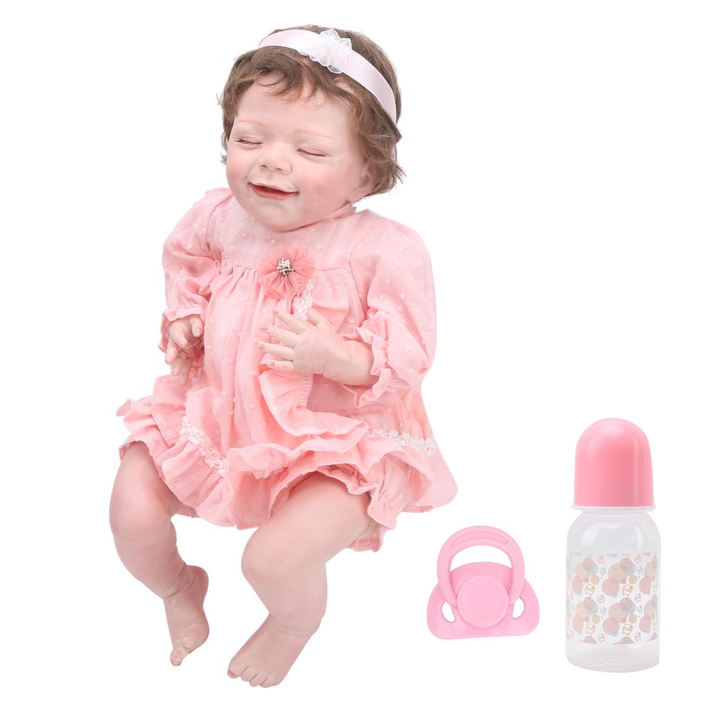 Милая спящая кукла-реборн, мягкая на ощупь, силиконовая, для ролевых игр, 50 см