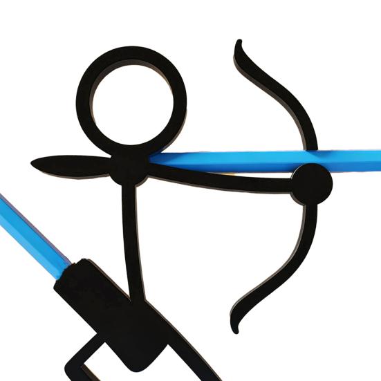 Напечатанный на 3D-принтере держатель для карандашей, черный стенд для демонстрации ручек в виде человечка, органайзер для карандашей «Воин-человечек» для дома, офиса, настольный аксессуар