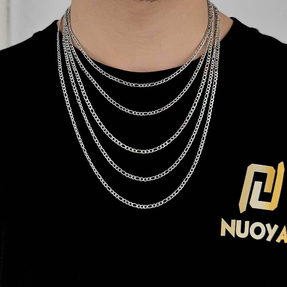 Stainless Steel Necklace Figaro Chain for Men and Women Stainless Steel Link Chain Necklace