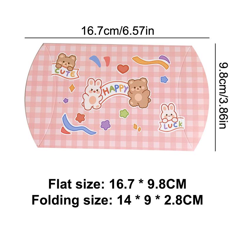 10Pcs Chocolate Candy Pillow Box Paper Cartoon Animal Gift Folding Paper Box Small Gift Packaging Box