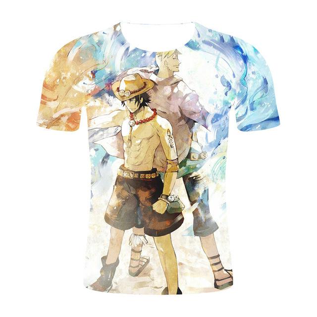 2023 Новая повседневная мужская футболка с 3D принтом Луффи с принтом и круглым вырезом с коротким рукавом, летняя рубашка
