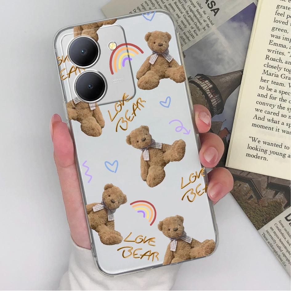 Чехол для Vivo Y02 Y10 Y11 Y12 Y20 Y21 Y30 Y33 Y35 Y36 Модный противоударный защитный прозрачный мягкий силиконовый чехол из ТПУ Love Heart для бампера Vivo