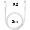 ЛОТ 2 Кабель USB-C Lightning 2 м для iPhone 14-14 PLUS-14 PRO-14 PRO MAX-13-13 MINI-13 PRO-13 PRO MAX-12-12 PRO-11 PRO-SE Phonillico®