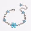 Luxury Colorful Zircon Flower Bracelets For Women Girls Korean Sweet Gold Crystal Adjustable Bracelet Jewelry Gift