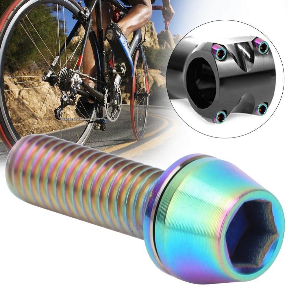 3PCS Titanium Alloy Bike  Stem Bolts Hex Tapered Head Bicycle Disc Brake Screws  Bike Maintenance