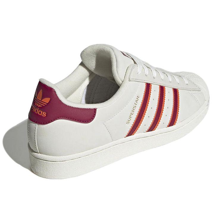 adidas Кроссовки Superstar White Legacy Burgundy Унисекс Кремово-Белый Облачный Полуударно-Оранжевый HQ8867