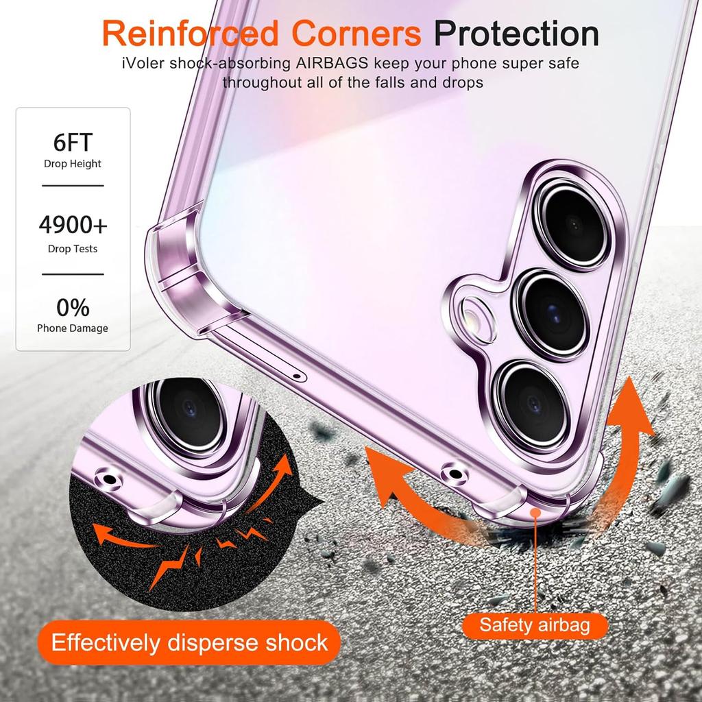 Чехол для Samsung Galaxy A55 5G A 55, прозрачный чехол для телефона с усиленными углами, бампером, тонкий противоударный гибкий чехол из ТПУ, прозрачный