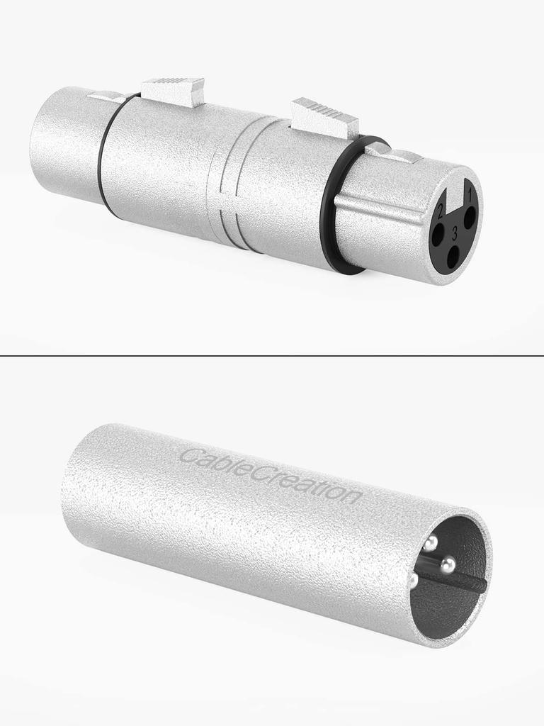 Набор CableCreation XLR XLR Разъем Canon Преобразователь XLR Стерео Мини-разъем Совместимый с микрофоном Микшер Серебряный XLR, [1 шт. в наличии] Папа-Папа &