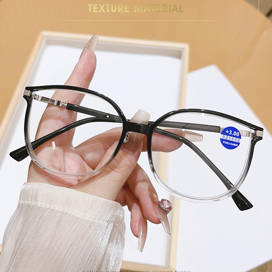 Модные очки для чтения в большой оправе с защитой от синего света, очки для пресбиопии, неполяризованные модные аксессуары