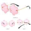 Rimless Flower Sunnies Fashion Sun Glasses Flower Lens Sunglasses Snowflakes Shades Photo Glasses