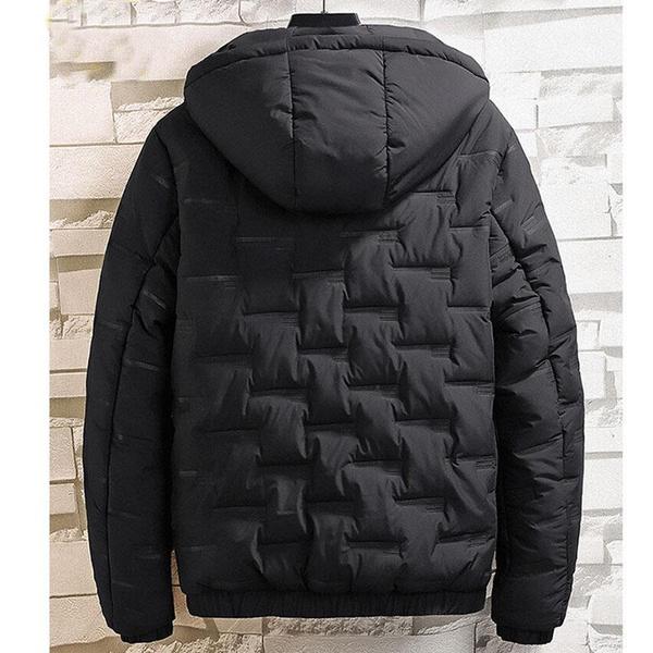Мужская зимняя пуховая куртка, толстая и теплая уличная тонкая куртка, повседневная мужская короткая хлопковая куртка с капюшоном, пальто