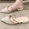 Rivet Pumps Slippers Women Luxury Sexy for Women Gladiator Sandals Shoes 2024 Summer New Pointed Shallow Mouth Women Slippers