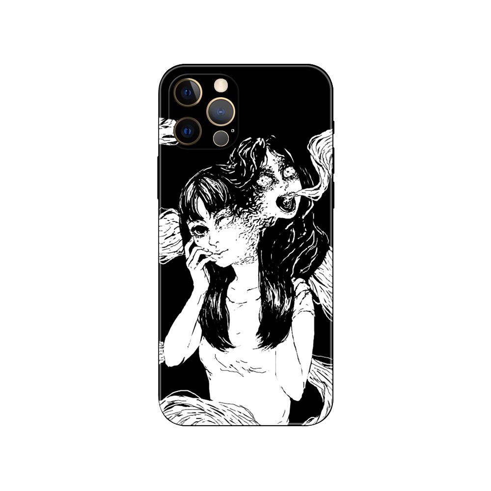 Horror Tomie Junji Ito Horror Phone Case for Iphone 5s 2020se 6s 7 8 Plus X 10 XR XS 11 12 13 Mini Pro MAX Black Tpu Back Cover