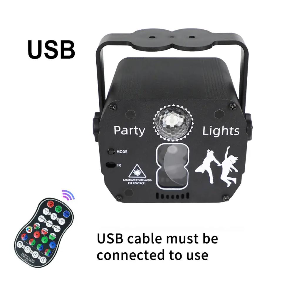Звуковая активация DJ Disco Laser Party Lights Светодиодная стробоскопическая лампа для рождественской вечеринки в честь Хэллоуина