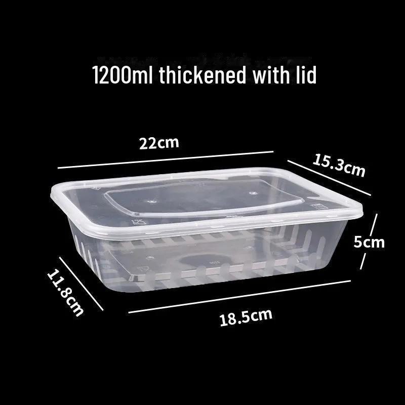 Thickened Rectangular Disposable Lunch Box with Cover - Food Grade, Perfect for Takeout and Roast Meat, Includes Free Shipping