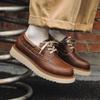 Men Casual Genuine Leather Office Shoes Thick Bottom Design Brand Casual Business Shoes Antiskid Outdoor Walking Shoes 2024 New
