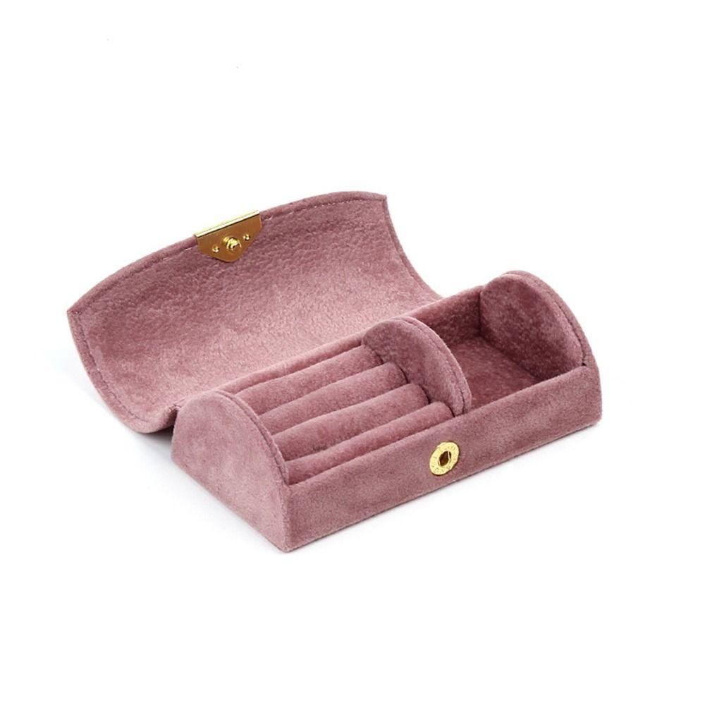Solid Color Jewelry Display Tray Velvet Women Jewelry Box Finger Ring Box Portable Earring Box