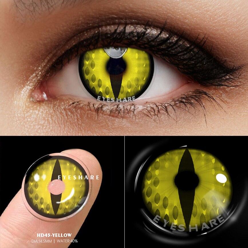Eyeshare Цветные контактные линзы для косплея, 1 пара, цветные контактные линзы для Хэллоуина в стиле аниме, косметика для глаз, ежегодные контакты