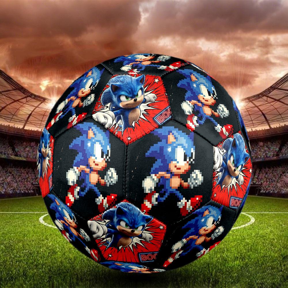 1pc Sonic the Hedgehog Soccer Ball Size 5 Indoor Soccer Ball Fashion Colorful Backyard Game - Great For Sports Fans Gift HE41