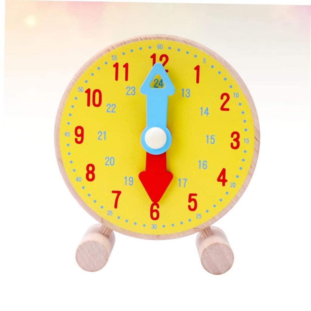 Lyyxjsltd 1 шт. образовательная игрушка для времени обучающие часы часы для детей студенческие обучающие часы детские часы игрушка для детей дошкольного возраста деревянная (желтый)