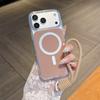 Luxury Solid Color Magnetic Phone Case For 17 16 15 14 13 12 11 Pro Max Plus Anti-collision Hand Rope Protector Cover