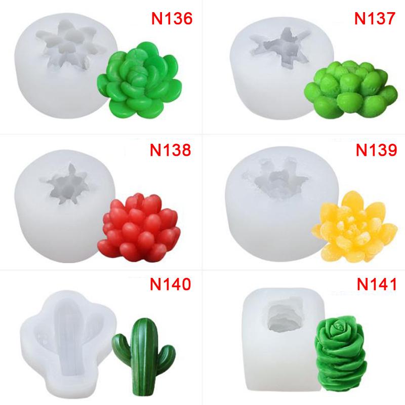 Succulent Plants Silicone Mold 3D Candle Mold Cake Decor Diy Handmade Soap Mold