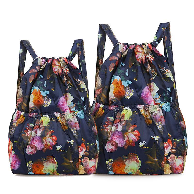 Женский складной рюкзак большой вместимости с завязками - легкая сумка для путешествий и покупок на открытом воздухе