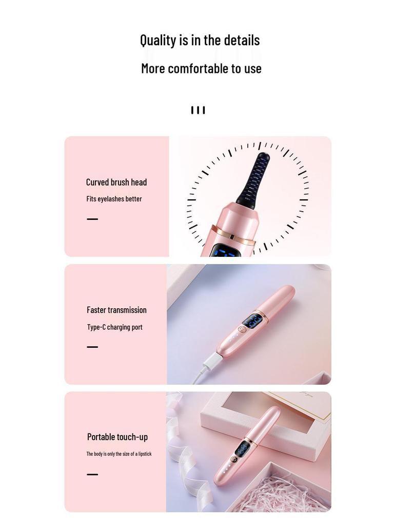 Портативный электрический керлер для ресниц с подогревом для красоты