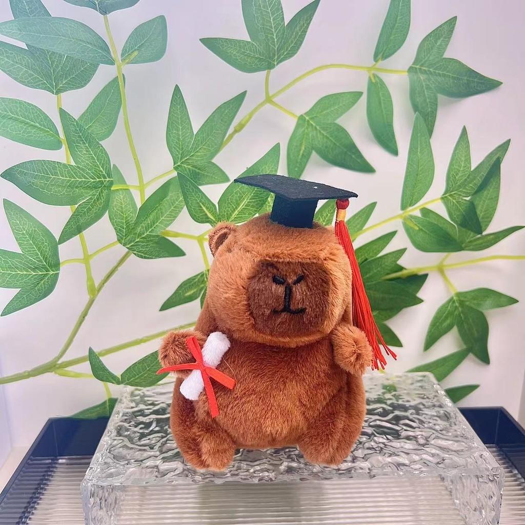 Забавный плюшевый брелок-капибара, красочный дизайн животного, идеально подходит для украшения детской комнаты или сумки