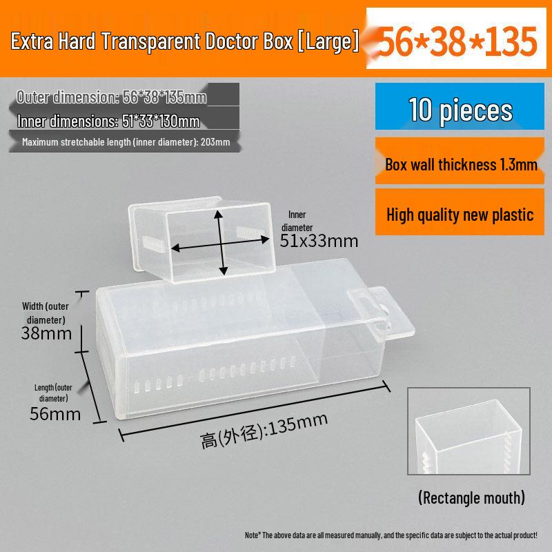 Rectangular Tap Drill Bit and Milling Cutter Storage Box - Transparent Plastic Telescopic Case for Machine Tool Accessories