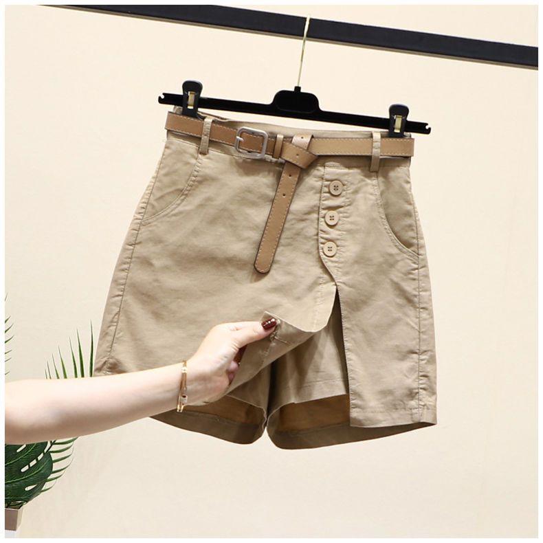 Women's Summer Casual Shorts, Korean Style A-Line Shorts with Elastic Waistband, Fashionable and Slimming