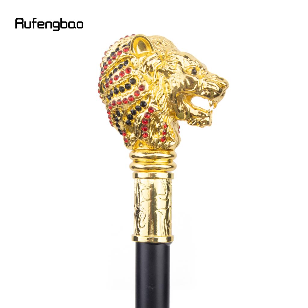Золотисто-красная ручка в виде головы льва, модная трость для вечеринки, декоративная трость, элегантная ручка-посох, трость 91 см