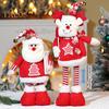 Рождественская кукла, плюшевая игрушка Санта-Клауса, снеговика, лося, с телескопической ногой для рождественского декора для дома, стола, камина, окна, сада