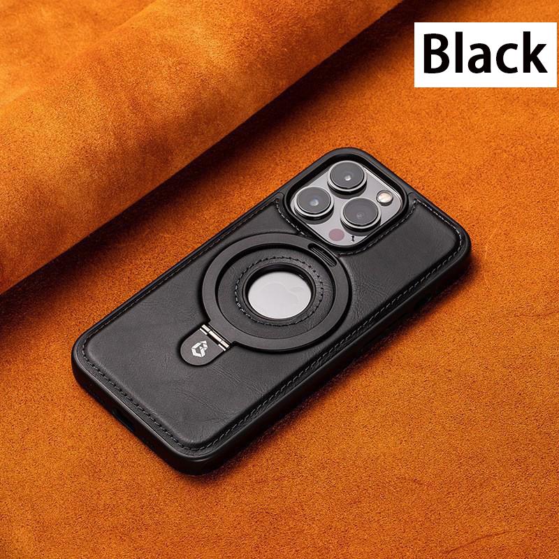 Кожаный чехол Magsafe для iPhone 16 15 Pro Max 12 14 Plus 13 16Pro Luxury Protection Magnetic Ring Holder Back Cover LH001