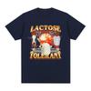 Lactose Tolerant Graphic Print T-Shirt Men's Vintage Fashion Short Sleeve T-shirts 100% Cotton Casual Cozy Oversized T Shirts
