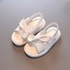 Children's Girls Comfortable Simple Solid Color Cute Bow Soft Bottom Non-Slip Design Outdoor Beach Sandals