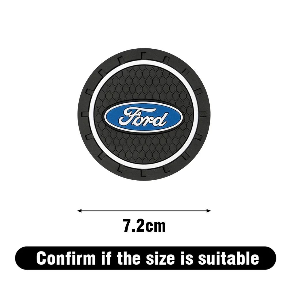 New 2026 Car Sticker 2pcs Car Coaster Water Cup Holder Anti-Slip Mat Phone Glasses Non Slip Pad For Ford Ranger ST Kuga MAX Tran