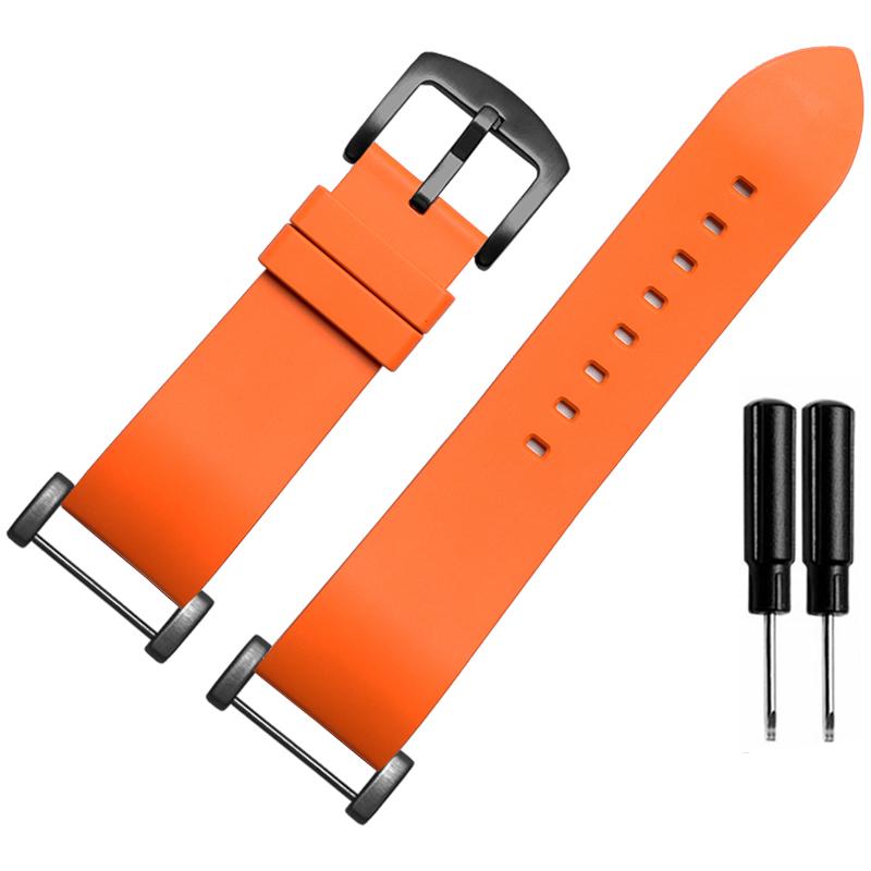 For Suunto Expedition Core Source Tuoye 3V Fluoro Rubber Watch Strap Waterproof Sports Silicone Watch Belt Rubber Watchband