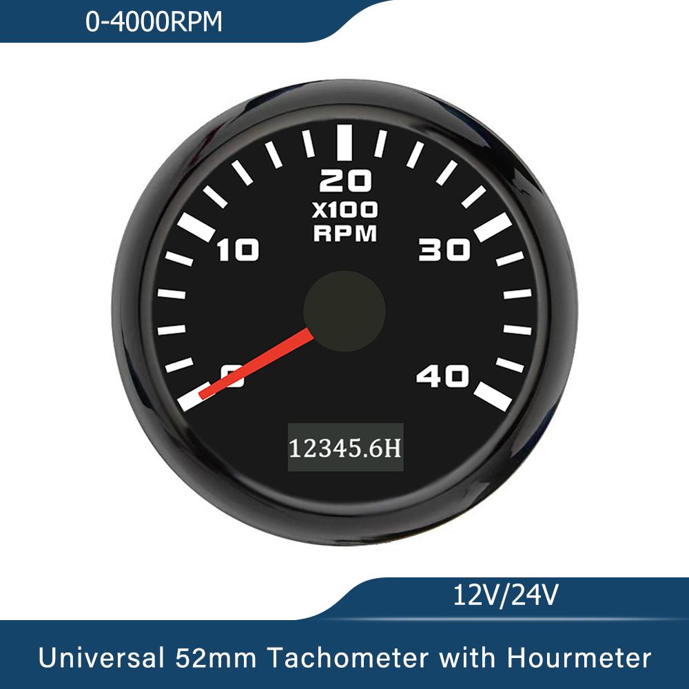 New Universal 52mm Tachometer RPM Meter 0-3000RPM 4000RPM 6000RPM 7000RPM 8000RPM with Backlight 9-30V for Car Boat Yacht