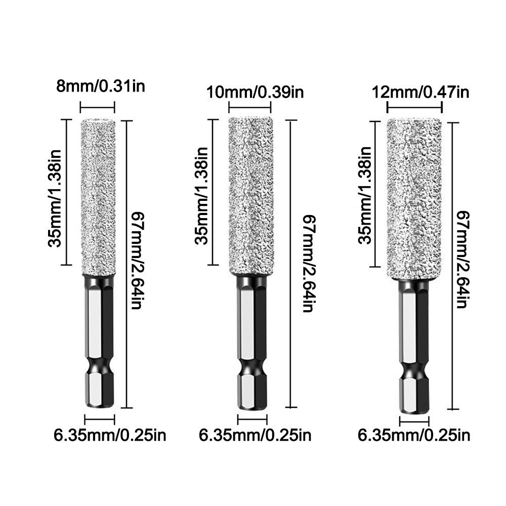 Hexagonal Shank Diamond Drill Bit 6/8/10/12mm Brazing Hole Opener  for Drilling and Grinding