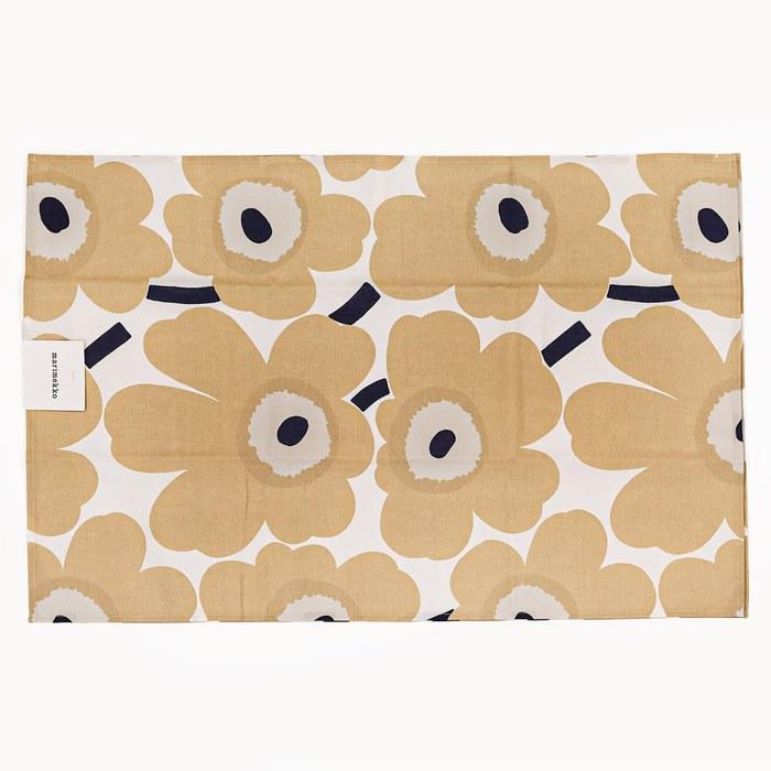 Marimekko Tea Towels, 2-Pack, Unikko, Off-White, Beige, Dark Blue, 069803 185(75095-185)