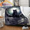 Mystery Cat and Satan Fluffy Blanket Warmth Soft Plush Sofa Throw Square Blanket Tourist blanket{Customize Your Picture}