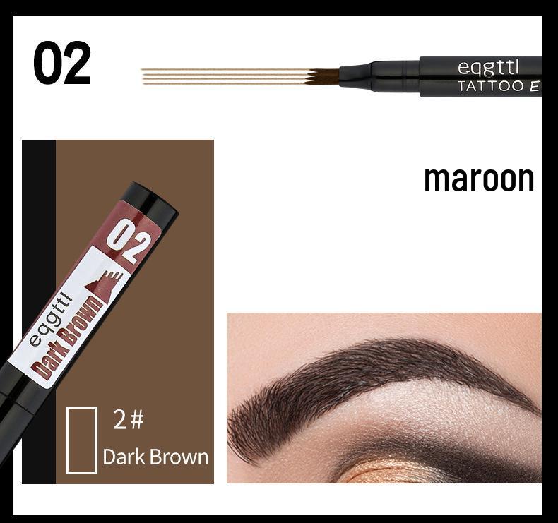 Стойкий 4-зубчатый жидкий карандаш для бровей черно-коричневого цвета для трансграничной торговли