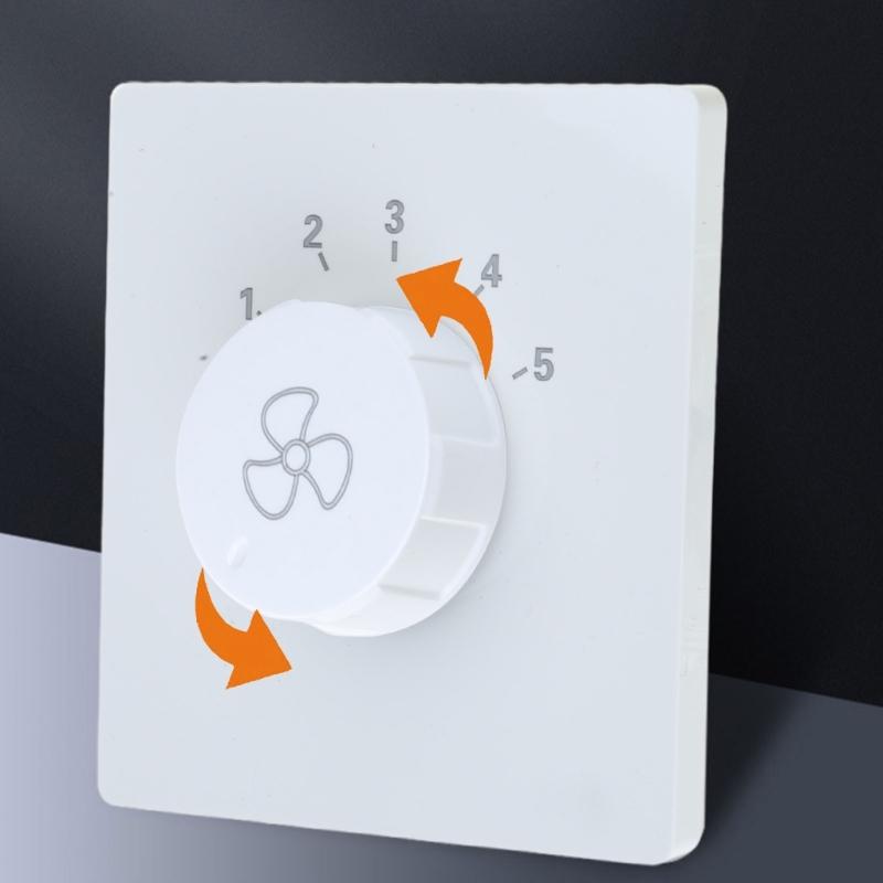 Elegant Wall Ceiling Fan Speed Regulator 5 Gear Adjustable Fan Speed Controller Switching 86 Type Enjoy Easily Operate