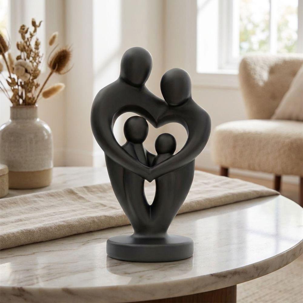 Plastic Minimalist Figure Statue Unique Sculpture of A Family of Four Office Decor