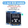 1 шт. 1,5-дюймовый OLED LCD дисплейный экранный модуль, 4 контакта, IIC LCD экран, драйвер SH1107, монохромный экран для Arduino