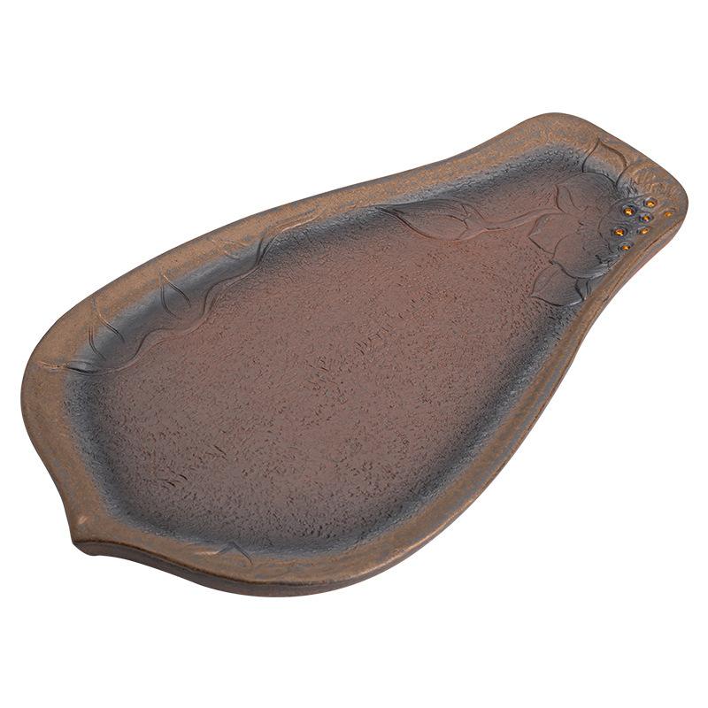 Японский поднос из сухой пены Бодхи, блюдце, тарелка, позолоченная тарелка Тито, каменный чайный сервиз Кухня, ресторан, бар Домашний сад