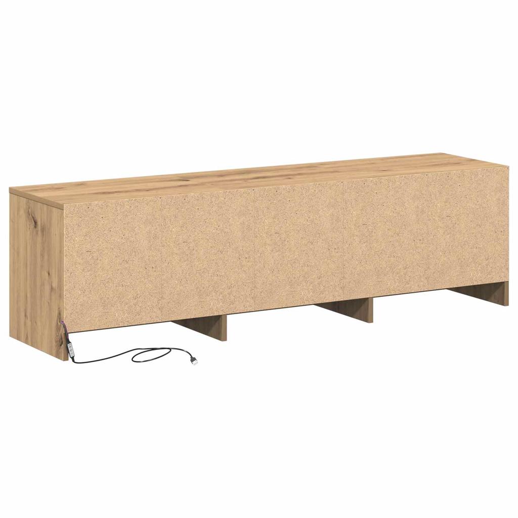 TV Cabinet with LED Artisan Oak Finish 140 x 34 x 40 cm Particleboard