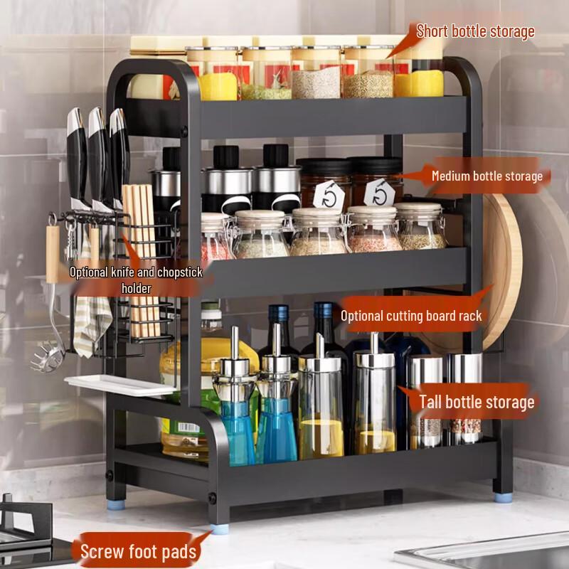 Yunshuang 3-Tier Kitchen Countertop Corner Spice Rack