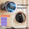 Mini Electric Desktop Fan LED Digital Display 5 Speed Adjustable Quiet Home Office Travel USB Rechargeable Portable Personal Summer Cooling Fan